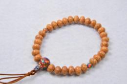 天竺菩提樹(無垢玉)尺玉　京都オパール仕立て　腕輪念珠