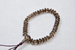 茶水晶4×8ミリ切子　腕輪念珠