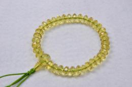 グリーンアンバー5×8ミリ切子 腕輪念珠