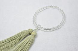 本水晶片手　正絹頭房