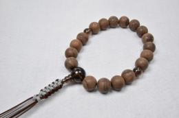 素挽きシャム柿18玉 茶水晶仕立て