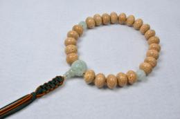 海南島星月菩提樹蜜柑24玉 本翡翠華彫仕立て