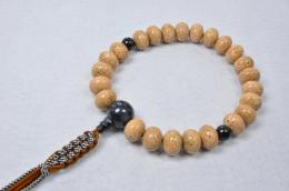 海南島星月菩提樹蜜柑24玉 ビルマ黒翡翠仕立て