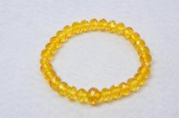 シャンパン琥珀　6×8ミリ切子　ブレス