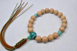 星月菩提樹18玉緑縞瑪瑙仕立て